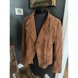 $998 Polo Ralph Lauren Goat Suede Motorcycle Jacket Medium New Leather Coat XL